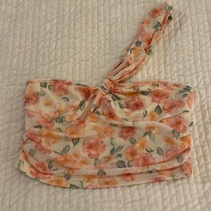 Floral, one shoulder crop top